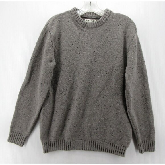 Line Of Trade Sweater Medium Wool Blend Pullover Corduroy Elbow Patches - Picture 1 of 11